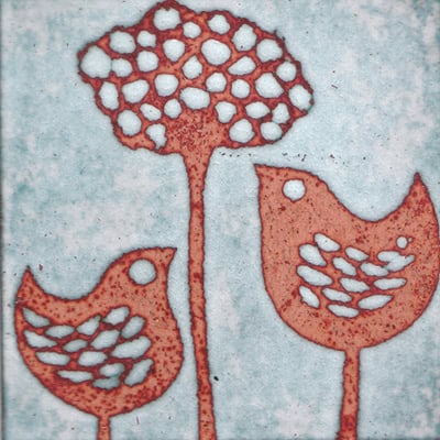 Two Birds and a Seedhead (C49)